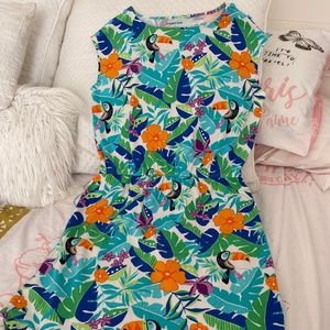 Lands' End Girl's Dress, Tropical Print, Size 14